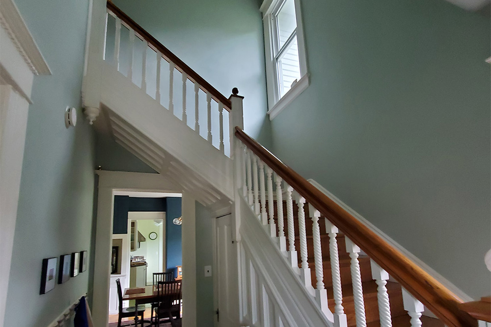 Stairwell light blue